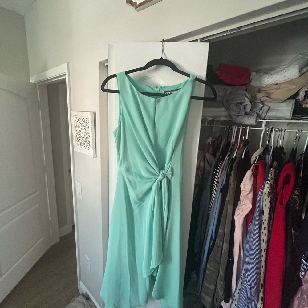 Karl Lagerfeld Green Asymmetrical Sundress